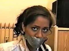 Indian Girl Wrap Gagged And Bound